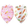 Easter Festival Dog Bandana and Cat Scarf with Bunny and Carrot Design for Large Pets