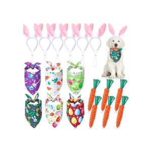 Easter Party Dog Accessories Including Dog Bandanas and Teething Chew Toys for Dogs