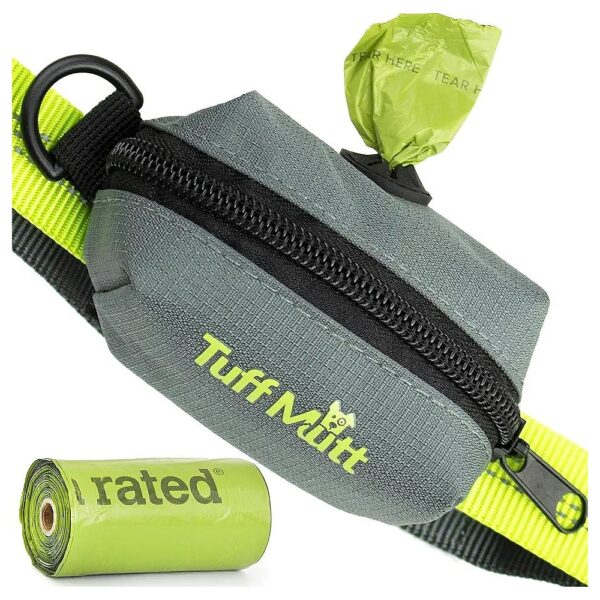 Easy Access Poop Bag Holder for Leash with Roll of Dog Waste Bags Included