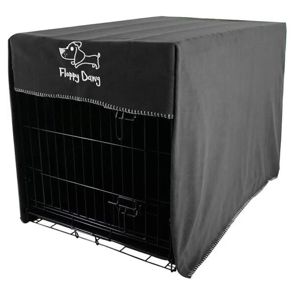 Easy Adjust Dog Crate Cover, Fits Crates Up to 42 Inches, Lightweight Polar Fleece