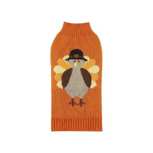 Easy Care Orange Dog Sweater with Round Neck and Pullover Design for Large Dogs