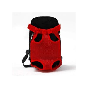 Easy-Carry Red Pet Carrier Backpack for Small Dogs with Adjustable Strap