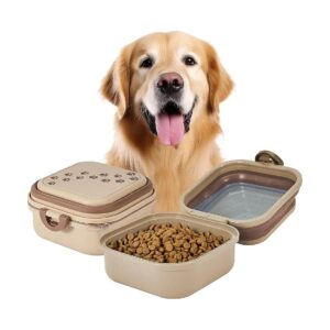 Easy Carry and Foldable Dog Water and Food Bowl for Pet Travel