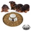 Easy-Clean and Dishwasher-Safe Stainless Steel Dog Bowls for Multiple Puppies