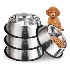 Easy Clean and Dry Pet Bowls for Small Medium Animals with Stainless Steel Material