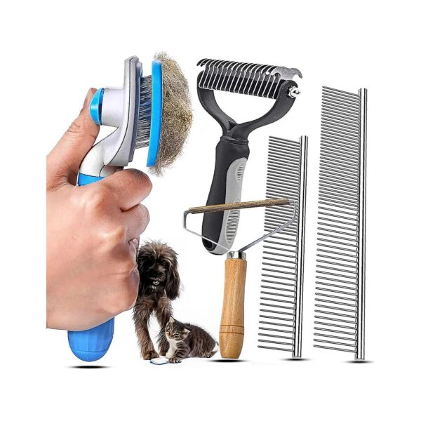 Easy Cleaning Pet Grooming Brush Kit for Efficient Grooming and Reduced Hair Shedding