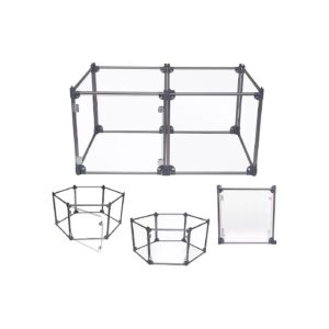 Easy Fold Compact Portable Pet Playpen with Clear Panels for Indoor and Outdoor Use