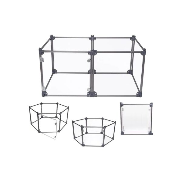 Easy Fold Compact Portable Pet Playpen with Clear Panels for Indoor and Outdoor Use