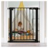 Easy Installation Black Safety Gate Without Holes or Tools for Home Use