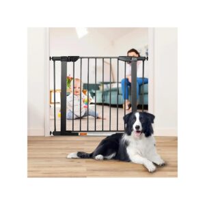 Easy Installation Metal Pet Gate Fits 5" to 8" Wide for House Stairs and Doorways