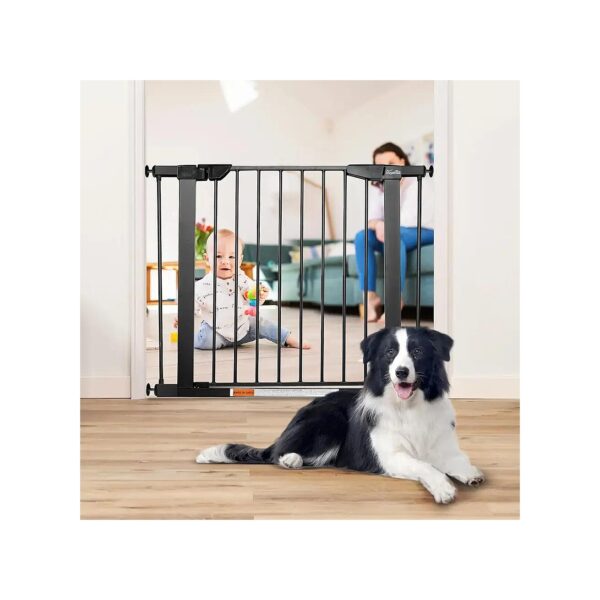 Easy Installation Metal Pet Gate Fits 5" to 8" Wide for House Stairs and Doorways