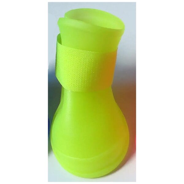 Easy On and Off Waterproof Dog Rain Shoes in Neon Yellow Color