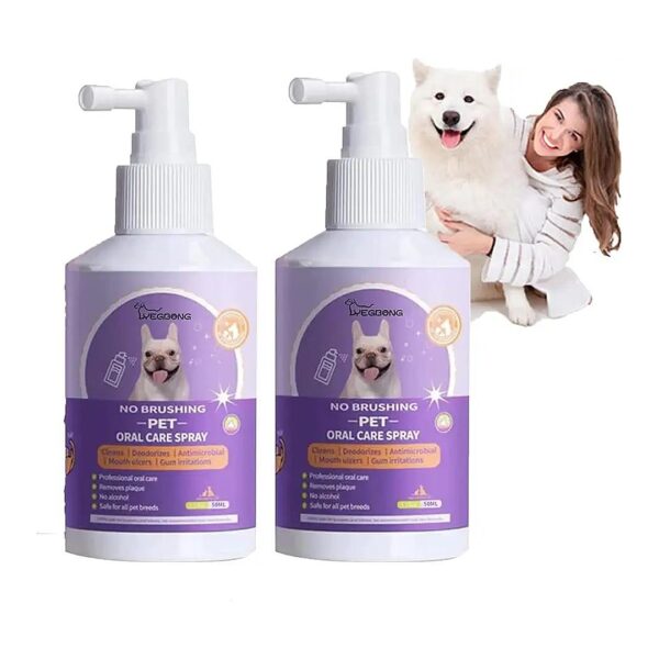 Easy Oral Spray for Dogs and Cats Teeth Cleaning, Bad Breath, and Stain Removal