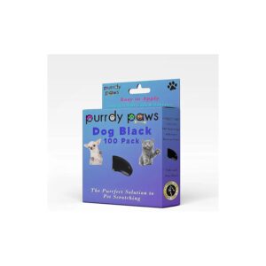 Easy Peel-Off Black Dog Nail Caps for Large and X-Large Breeds 100 Pack