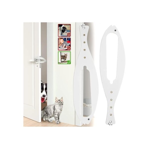 Easy Pet Door Latch for Cats, Keeps Dogs Out of Litter Boxes