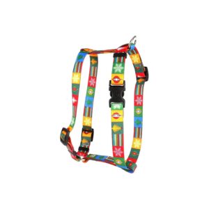 Easy-Snap Teacup Pet Collar in Christmas Blocks Design for Small Breed Dogs