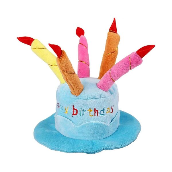 Easy To Wear Dog Cat Birthday Party Hat with Soft Fleece and Adjustable Chain Clips