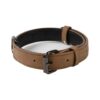 Easy to Adjust Leather Dog Collar with Air Tag Protector and Comfortable Fit