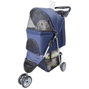 Easy to Carry 3-Wheel Stroller for Small to Medium Dogs and Cats