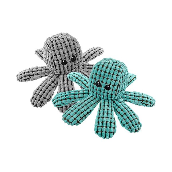 Easy to Clean Octopus Plush Pet Toy with Squeaker and Crinkle Sound for Dogs of All Sizes