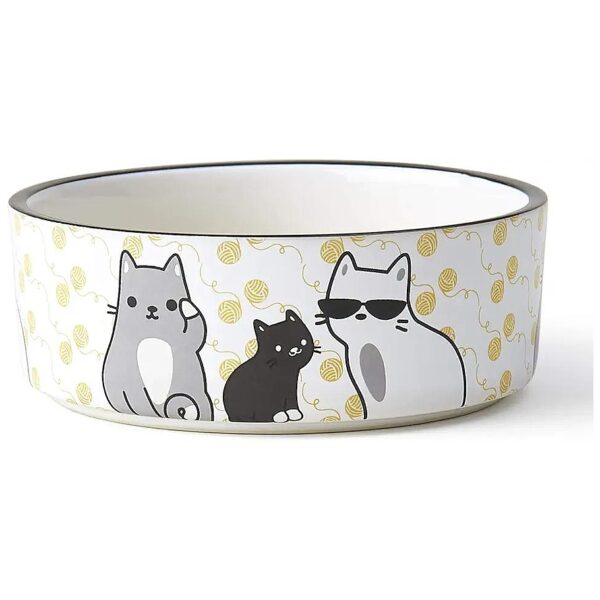 Easy to Clean Stoneware Ceramic Cat Bowl for Cats with Dishwasher Friendly Feature