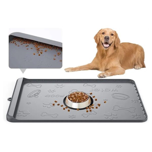 Easy to Clean and Maintain Silicone Dog Food Mat with Flexible Design for Compact Storage