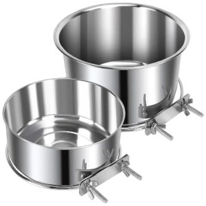 Easy to Install and Clean Stainless Steel Dog Food and Water Bowls for Crates and Kennels