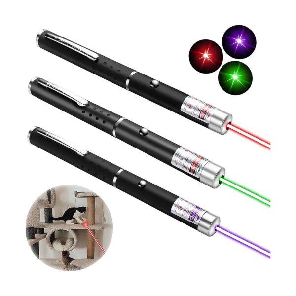 Easy to Operate Laser Pointer Toys for Cats and Dogs, 3 Pack, 2 x AAA Battery Operated