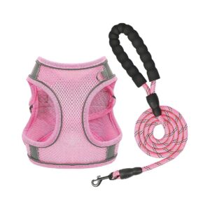 Easy-to-Use Dog Harness with Safety Buckle and Reflective Strips for Small Dogs and Cats