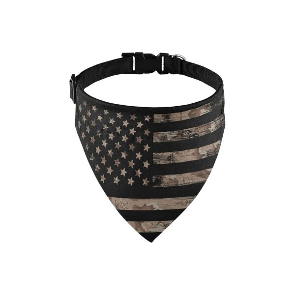 Easy to Wear and Remove Polyester Dog Bandana with Durable Buckle and US Flag Pattern