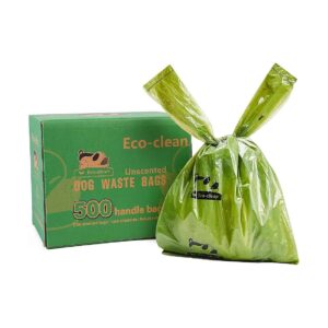 Eco-Friendly Dog Poop Bags for Large Dogs with Handle - 500 Count Unscented Waste Bags