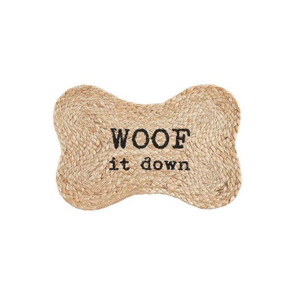 Eco Friendly Jute Dog Bowl Mat in Woof with Unique Braided Design