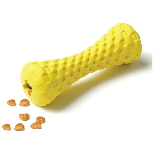 Eco-Friendly Natural Rubber Dumbbell Treat Dispensing Dog Toy for All Breed Sizes