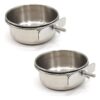 Eco Friendly Pet Food and Water Bowls Stainless Steel Coop Cups 2 Pack