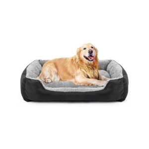 Eco-Friendly Warming Rectangle Dog Bed, Medium to XXL, Perfect for Small to Large Breeds