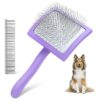 Effective Long Hair Brush for Medium and Long Haired Dogs and Cats Purple