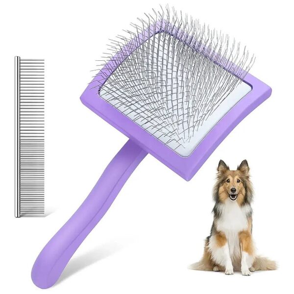 Effective Long Hair Brush for Medium and Long Haired Dogs and Cats Purple