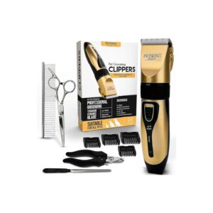 Effective Pet Grooming Kit with Cordless Dog Clippers and Scissors for Trim and Shave