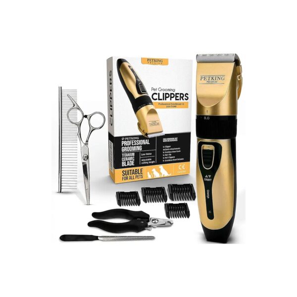 Effective Pet Grooming Kit with Cordless Dog Clippers and Scissors for Trim and Shave