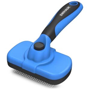 Effective Self Cleaning Brush for Long Haired Dogs, Cats, and Small Pets with Loose Fur