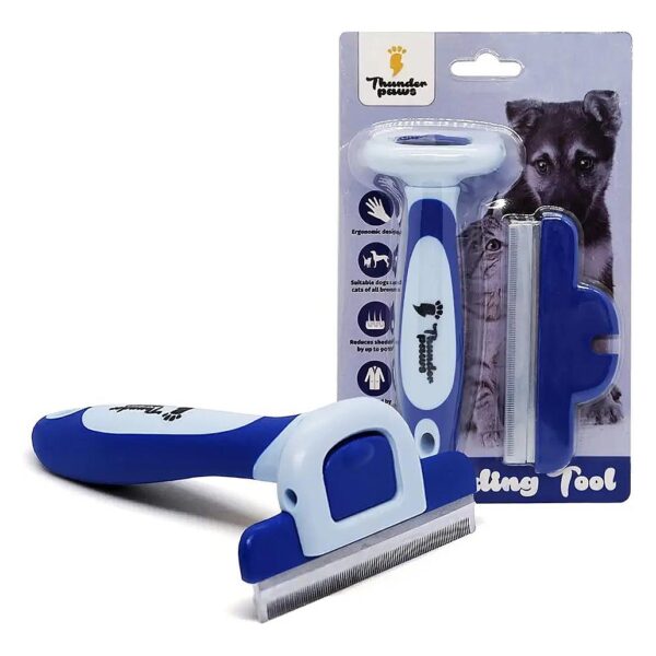 Efficient and Gentle Pet De-Shedding Tool for Dogs and Cats with Short or Long Hair