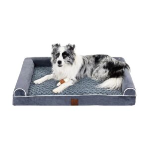 Egg Crate Foam Orthopedic Dog Bed with Waterproof Lining and Non Slip Base for Large Pets