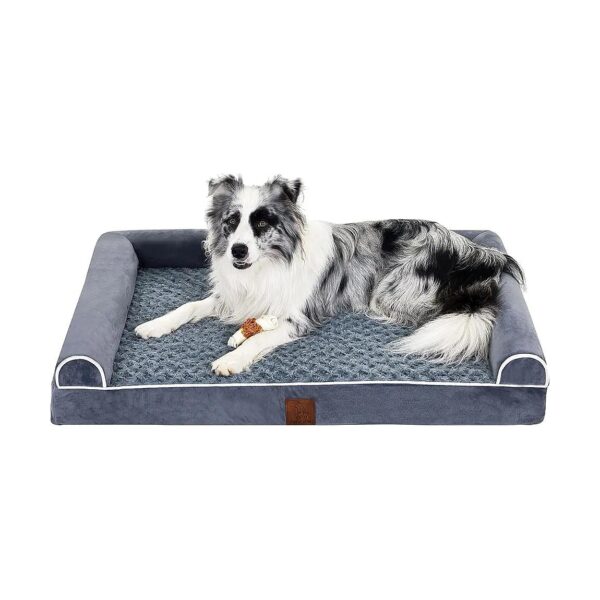 Egg Crate Foam Orthopedic Dog Bed with Waterproof Lining and Non Slip Base for Large Pets