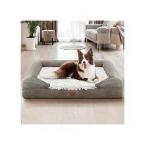 Egg Foam Dog Bed for All Breed Sizes with Ultra Soft Velvet Cover