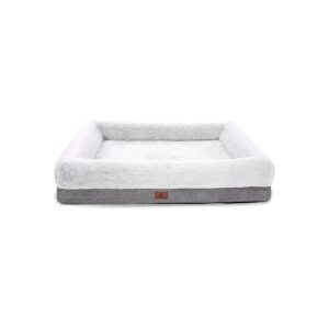 Egg Foam Dog Bed with Bolster Sides and Removable Washable Cover for Large Breed Dogs