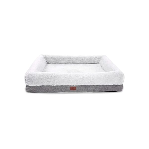 Egg Foam Dog Bed with Bolster Sides and Removable Washable Cover for Large Breed Dogs