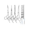 Eight-Piece 4CR Stainless Steel Dog Grooming Scissors with Pet Comb and Nail Clipper