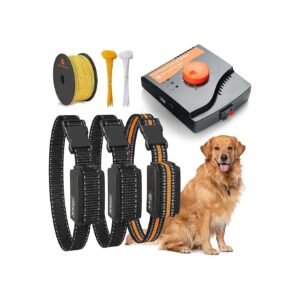 Electric Dog Training Collar System with Underground Fence Wire and Three Collars