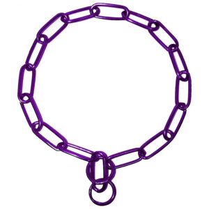 Electric Purple Stainless Steel Coated Pet Chain Training Collar 19-Inch