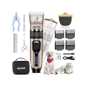 Electric Rechargeable Pet Hair Clippers with Low Noise and LCD Display for Dogs and Cats